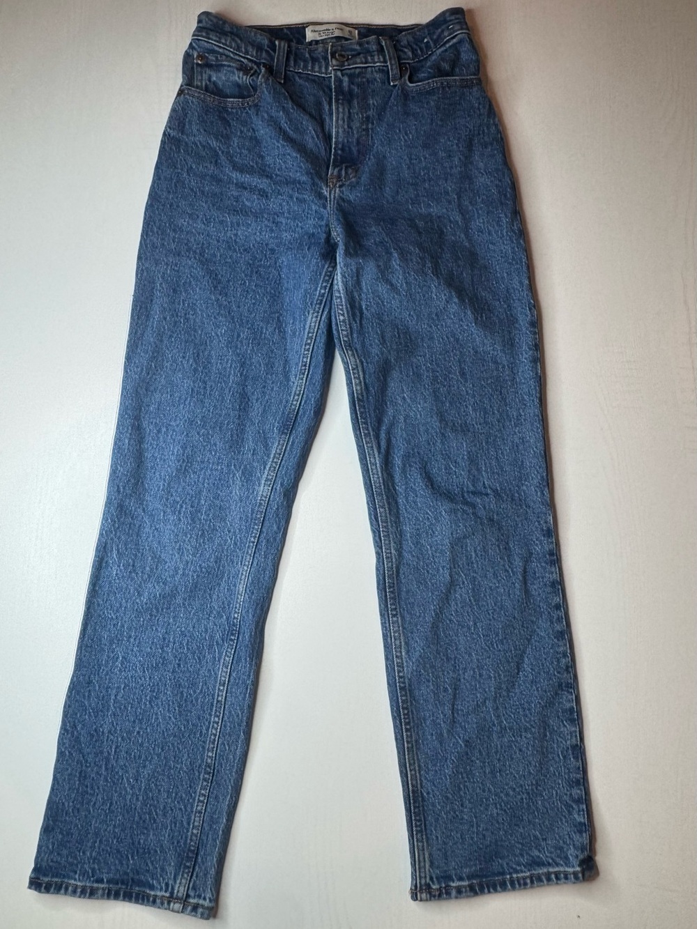 Abercrombie & Fitch Women's Straight-Leg Blue Jeans